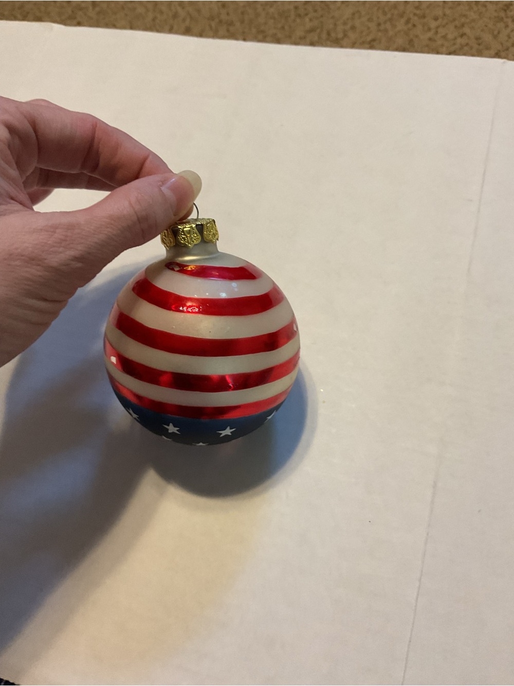Patriotic Red, White & Blue Holiday Ornament - Unbranded